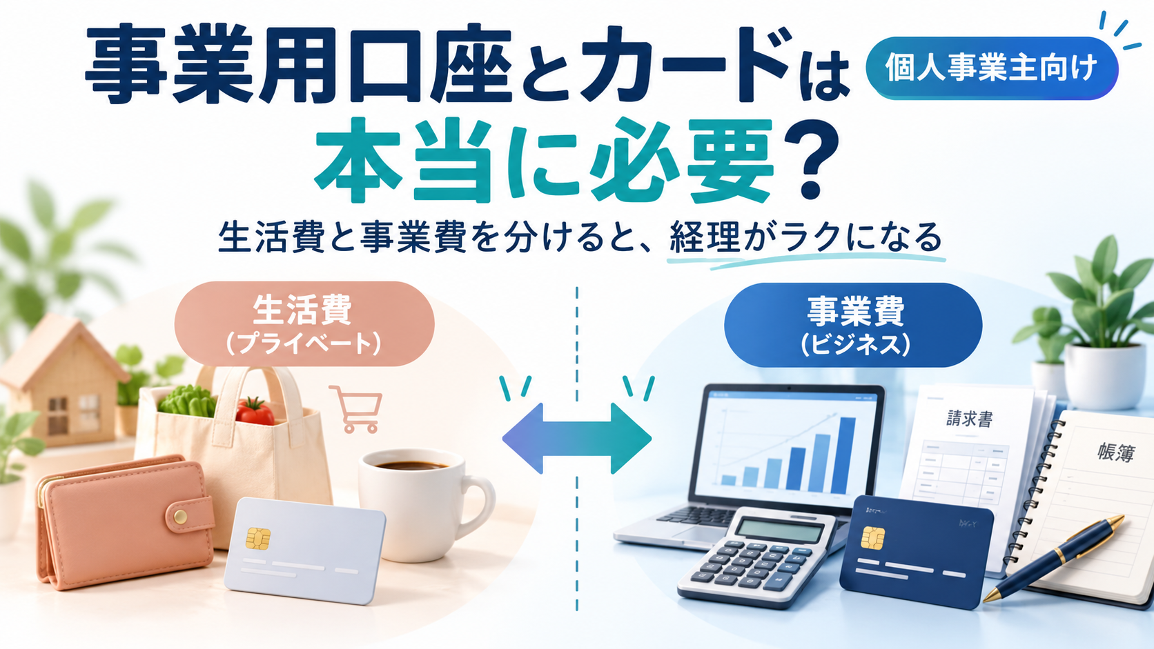 事業用口座とカードで個人事業主のお金を分ける仕組み - 電卓と手による経理管理